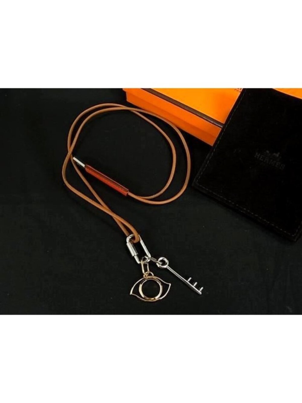 Hermes Curiosity Pendant Brown Multicolor